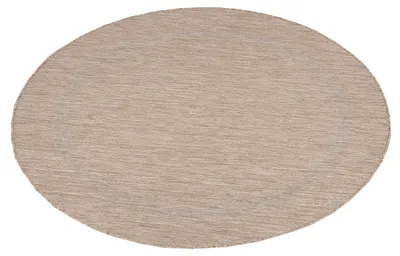 Produktbild von Carpetsale24 In- & Outdoor Teppich - Wetterfestes Flachgewebe in Sisal-Optik mit Bordüre, Küchenteppich, Terrasse, Wohnzimmer Grösse: 120 cm Rund
