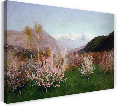 Produktbild von Leinwandbild (80x60cm): Issac Levitan - Frühlungszeit in Italien, echter Holz-Keilrahmen inkl. Aufhänger, handgefertigt in Deutschland