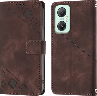 Produktbild von Hülle für Infinix Hot 20 5G X666/X66B Prägung Flip Leder Brieftasche Schutzhülle mit Ständer Braun