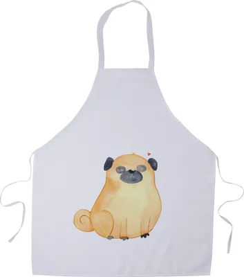 Produktbild von Mr. & Mrs. Panda Schürze Mops - Weiß - Geschenk, Liebe, Sprüche, Küchenzubehör, Hundeliebe, Knuffig, Küchenschürze, Kochschürze, Hund, Grill, Grillschürze
