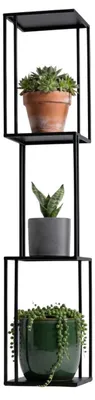 Produktbild von HowHomely Blumenhocker Blumenständer Pflanzenständer aus Metall 24x24x117 cm schwarz