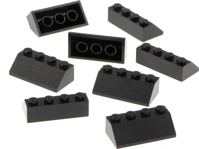 Produktbild von 8x Lego Dachstein 45° 2x4 schwarz Dachziegel schräg Steine 303726 3037