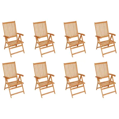 Immagine prodotto di Sedie Reclinabili da Giardino con Cuscini 8 pz Massello di Teak