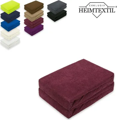 Produktbild von Doppelpack Marke Frottee Spannbettlaken Bordeaux 180 x 200 cm