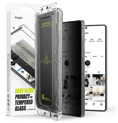 Obrázok produktu pre Ringke Easy Slide Privacy Tempered Glass (2 ks) tvrdené sklo s ochranou súkromia pre Samsung Galaxy S25 Ultra – Čierne