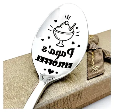 Produktbild von Personalisierter Eislöffel mit Gravur - Individueller Name & Text „Name's Eislöffel“ - Geschenk für Eisliebhaber, Mama, Papa, Schwester - Edelstahl 18/10