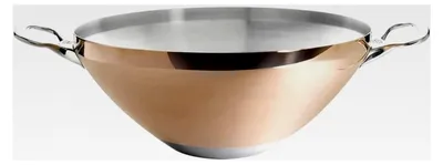 Produktbild von Wok PRIMA MATERA aus 90% Kupfer und 10% Edelstahl - mit 2 Griffen - 32 cm - Kupferbraun