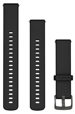 Image de Garmin bracelet de remplacement 20mm silicone noir/pièces métalliques