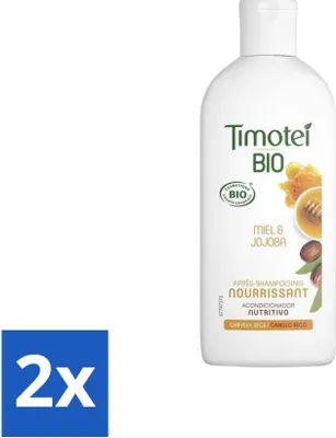 Produktbild von Timotei – Spülung – Honig & Jojoba – Bio – Für trockenes Haar & trockene Kopfhaut – 250 ml - Vorteilspack - 2 Stücke