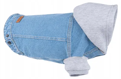 Produktbild von amiplay Denim Hundejacke mit Kapuze 25 cm Blau