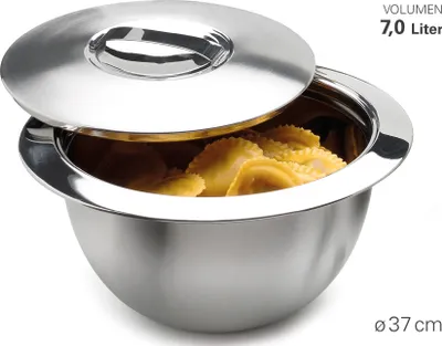 Zdjęcie produktu dla Weis 24037 Naczynie kuchenne ze stali nierdzewnej z pokrywką 37,5 cm 7 litrów