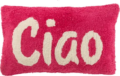 Produktbild von J-Line Kissen Ciao Getuftet Baumwolle Pink/Weiß