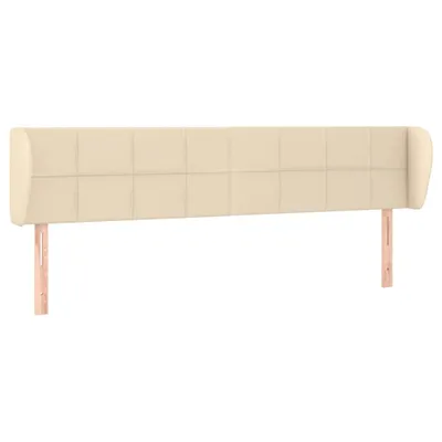 Image de vidaXL Tête de lit avec oreilles Crème 183x23x78/88 cm Tissu