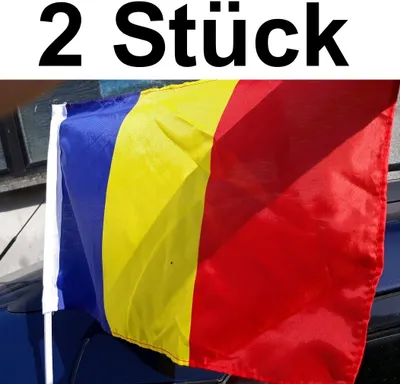 Produktbild von 2 AUTOFAHNE RUMÄNIEN AUTOFAHNEN FUßBALL WM EM Fahne Flagge Autoflagge România