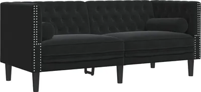 Obrázok produktu pre vidaXL Sedačka, čierna, 174 x 74,5 x 70,5 cm, zamat