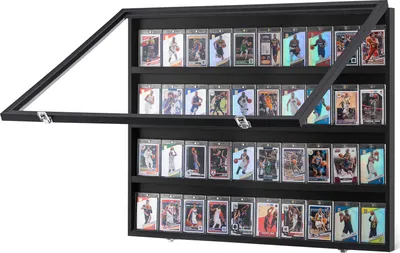 Produktbild von VEVOR Vitrine für Sportkarten in 36 verschiedenen Ausführungen, 77,5x61,7x5,5cm Präsentationsrahmen mit 98 % UV-Schutz PC-Glas abschließbarer Wandschrank für Fußball Basketball Hockey Sammelkarten