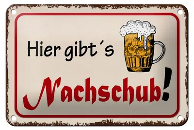 Produktbild von Blechschild Bier 18x12cm hier gibt´s Nachschub