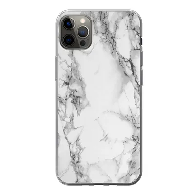 Produktbild von MuchoWow® Handyhülle Schutzhülle Hülle für iPhone 13 Pro Max Marmor - Stein - Weiß - Grau - Schwarz - Marmoroptik Silikon Softcase Handy Hülle - Mobiltelefon