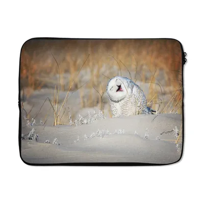 Produktbild von MuchoWow® Laptop Hülle 15 Zoll Eule - Schnee - Düne Laptoptasche - Laptoptasche - Sleeve - Rundum-Schutz