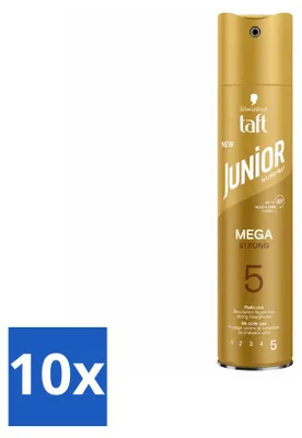 Produktbild von 10 x Taft Junior Haarspray Strong - Mega Stark - 250 ml - Vorteilspackung - 10 Stücke