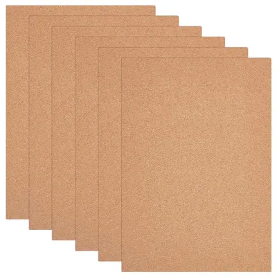 Produktbild von 6 Stück A4-Korktafeln, rechteckige DIY-Fliesen, 209 x 297 x 7 mm, Korkpinnwände für Untersetzer, Wanddekoration