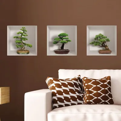 Obrázek produktu pro 3D samolepka s motivem bonsaje (japonský strom), 40 x 120 cm