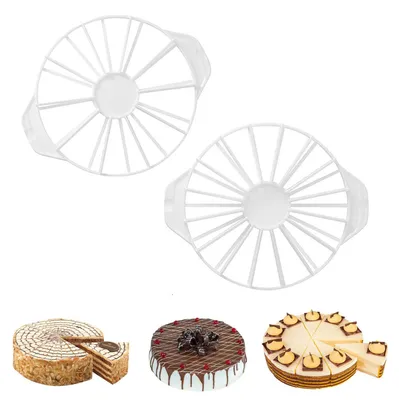 Tortenportionierer 2er-Set, verstellbar, 10–16 Stücke, Kunststoff, weiß