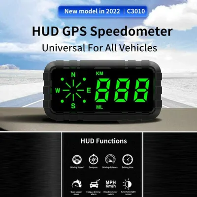Zdjęcie produktu dla Prędkościomierz Hud Przebieg Car Head Up Display Compass Gps Prędkościomierz czarny
