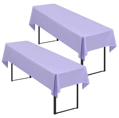 Produktbild von Biertisch-Tischdecken 2 Stück Lavendel 250x100 cm Polyester pflegeleicht waschmaschinengeeignet fleckenabweisend knitterfrei