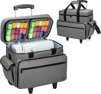 Produktbild von Nähmaschinentasche Trolley, Nähmaschinentasche mit Rollen, Nähmaschinen Trolley für Nähmaschine Zubehör