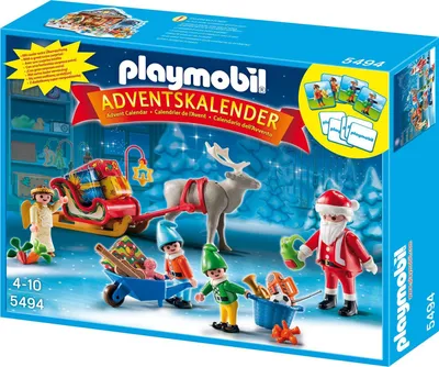 Produktbild von PLAYMOBIL 5494 Adventskalender "Weihnachtsmann beim Geschenke packen"