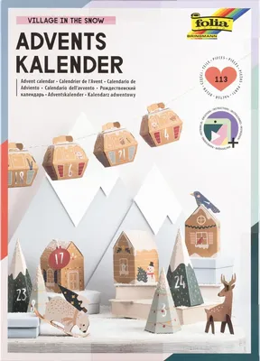 Produktbild von folia Adventskalender-Bastelset VILLAGE IN THE SNOW
