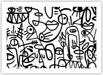 Produktbild von Poster - Poster ohne Rahmen - Zeichnen Cartoon Graffiti - 70x50 cm - Wand Bild - Wanddeko - Wandbilder - Kunstposter - Wandposter - Bilder - Kunstdruck - Wanddekoration - Wandbild - P2XAA70x50-4971