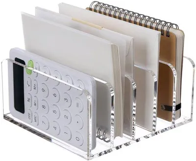 Productafbeelding van Transparante acryl opbergdoos voor kantoordocumenten, met vijf lades en een sorteersysteem