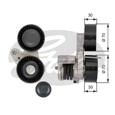 Produktbild von GATES T39114 Spannrolle Keilrippenriemen 70mm für BMW 3 Touring (E91) 3 Limousine (E90) 5 Limousine (E60) 3 Coupe (E92) 3 Cabrio (E93)