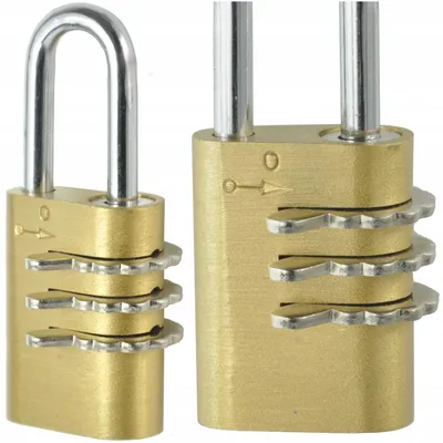 Produktbild von Handmet Messing Bügelschloss 3-stellig für Gepäck