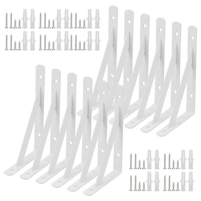 Imagen del producto de Juego de 12 soportes blancos para estanterías de pared