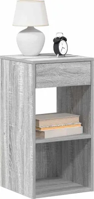 Obrázok produktu pre vidaXL Nočné stolíky so zásuvkou 2 ks. Sivá Sonoma 35x34x66,5 cm