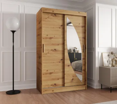 Obrázek produktu pro Šatní skříň 120 cm SUDENA s posuvnými dveřmi - dub artisan
