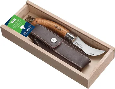 Image de Opinel Couteau à champignon en bois d'hêtre +caisse bois+étui