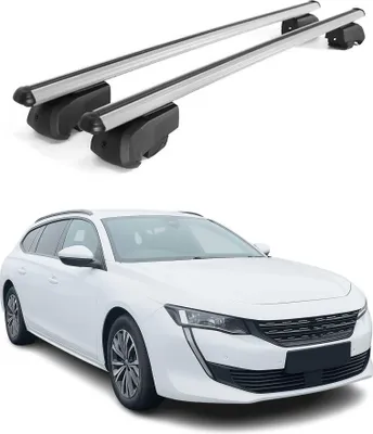 Immagine prodotto di Barre portatutto trasversali per Peugeot 508 2019-2023 in alluminio grigio, omologate ABE