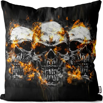 Produktbild von VOID Totenköpfe Hard Rock Kissenbezug Kissenhülle Sofakissen Kissen Deko Outdoor-Kissen Dekokissen