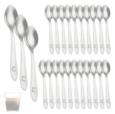 Espressolöffel aus Edelstahl, 10 cm, 24 Stück, spülmaschinenfest