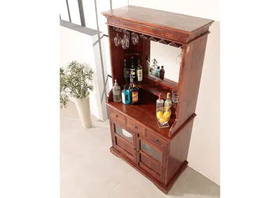 Produktbild von MASSIVMOEBEL24 Bar Akazie 97x52x193 nougat lackiert OXFORD #443