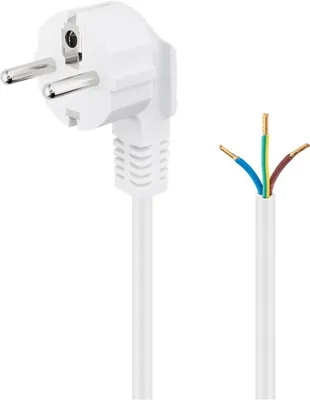 Zdjęcie produktu dla kabel sieciowy goobay z wtyczką ze stykiem uziemiającym, 2 m, biały