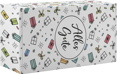 Produktbild von Geschenkbox zum Geburtstag – Geschenkverpackung "Alles Gute" aus stabiler Pappe (Größe T)