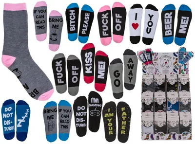 Produktbild von OOTB Socken mit lustigen Sprüchen Einheitsgröße