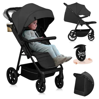 Image de Lionelo Buggy MIRA jusqu'à 22 kg, Roues pivotantes 360°, Filtre UPF50+, Capote étanche XXL Gris
