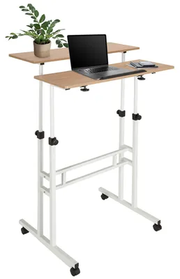 Produktbild von hjh OFFICE Stehschreibtisch WORKSTATION I Sitz-Steh Schreibtisch höhenverstellbar, Stehpult Laptoptisch für Zuhause & Büro, Höhe 82.0 - 128.0 cm