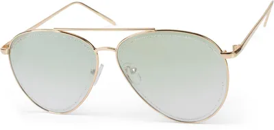 Produktbild von styleBREAKER Damen Piloten Sonnenbrille mit Glitzer Highlights im Glas, getönte Polycarbonat Gläser und Metall Gestell, Pilotenbrille 09020107
